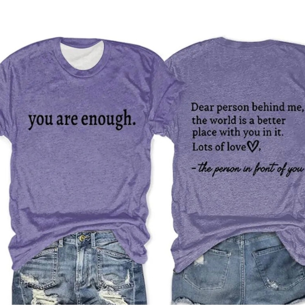 You Are Enough Purple Top S M L XL